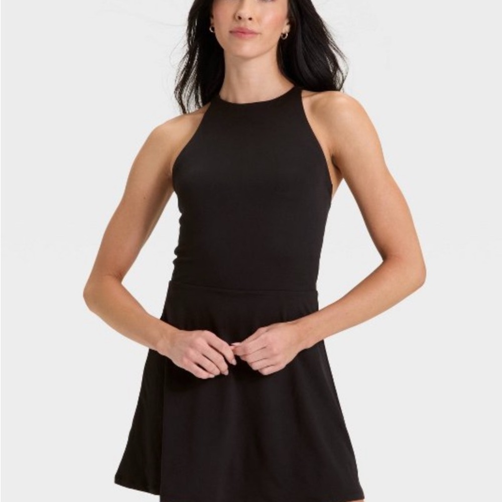Woman’s Knit High Neck Halter Active Dress All In Motion XS